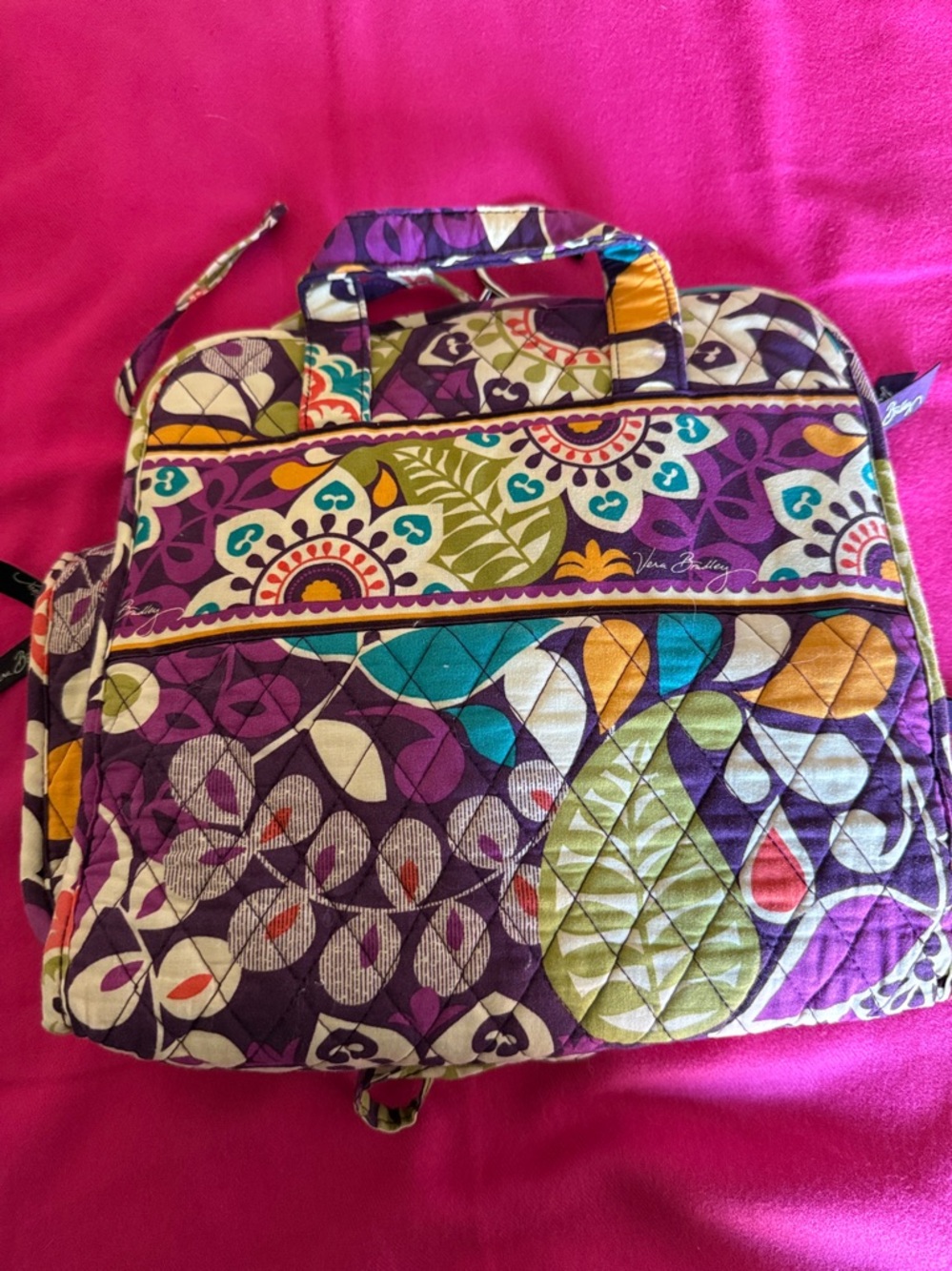 Vera Bradley Purple Multi Quilted Hanging Organizer - Picture 6 of 6